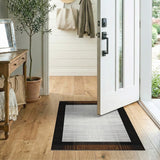 Geometric Modern Black White Halftone Dot Gradient Area Rug