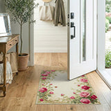 Rose Pink Vintage Pink Rose Floral Area Rug