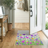 Multi-color and Patterns Vibrant Wildflower Border Area Rug