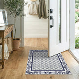 Black White Ornate Persian Lattice Rug