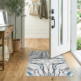 Abstract Blue Teal Swirl Area Rug