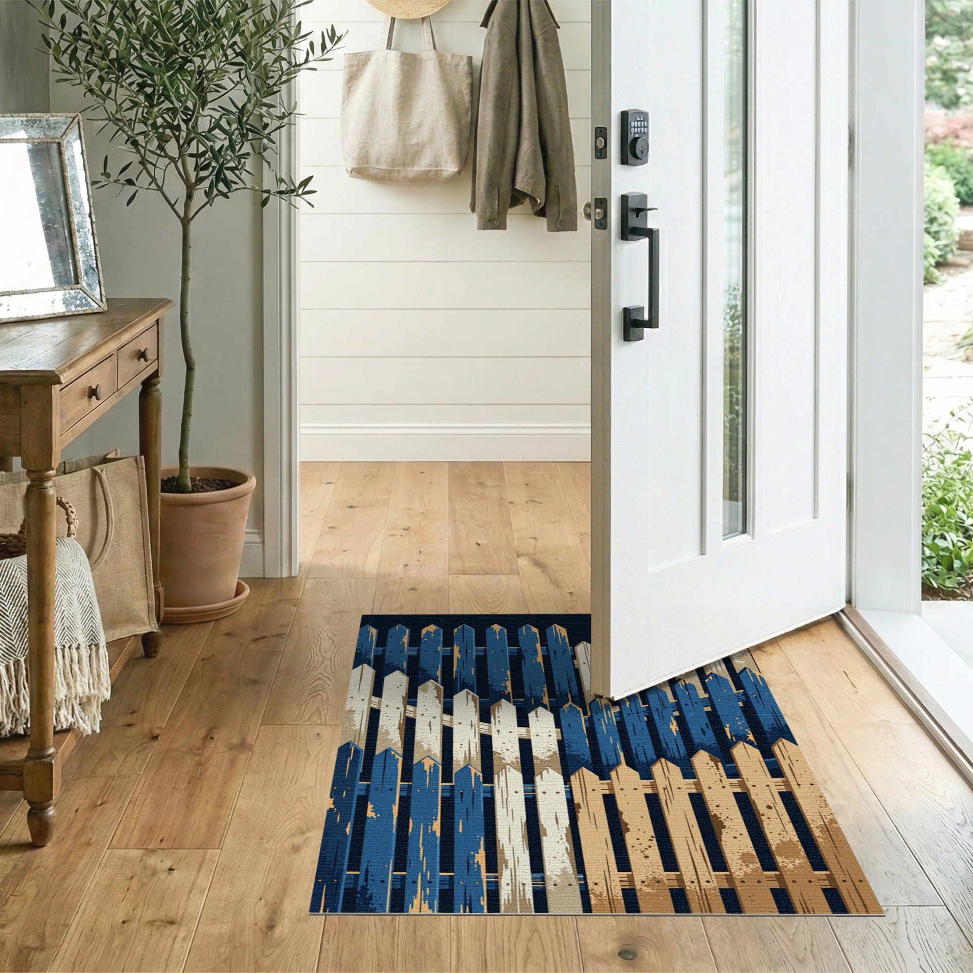 Weathered Picket Fence Area Rug