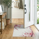 Delicate Pink Cherry Blossom Watercolor Rug
