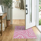 Pink Fluid Swirl Abstract Area Rug
