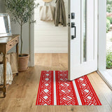 Red Bold Red Heritage Tribal Area Rug