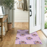 Whimsical Rose Eyes Pink Pattern Area Rug