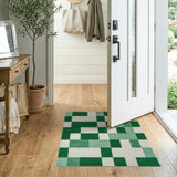 Green Block Geometric Area Rug