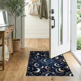 Ornate Celestial Moons Stars Area Rug