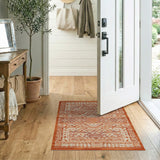 Orange Southwestern Terracotta Geometric Southwestern Rug