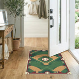 Vintage Baseball Field Green Area Rug