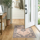 Pink Distressed Vintage Persian Area Rug