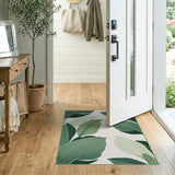 Lush Green Leaf Coastal Area Rug