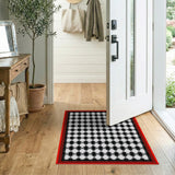 Bold Black White Diamond Geometric Area Rug