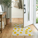 Sunny Yellow Egg Motif Area Rug