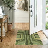 Green Geometric Swirl Area Rug
