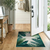Lush Green Palm Frond Area Rug