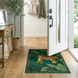 Jungle Tiger Green Area Rug