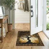 Golden Tree of Life Geometric Area Rug