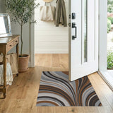 Brown and Tan Abstract Brown Wave Area Rug