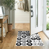 8-Ball Black White Geometric Area Rug