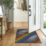 Rainbow Floral Hearts Area Rug