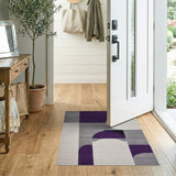 Purple Grey Geometric Abstract Geometric Modern Area Rug