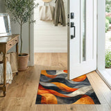 Abstract Area Orange Abstract Orange Wave Area Rug