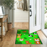 Playful Cartoon Jungle Animals Kids Rug