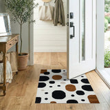 Modern Geometric Black Rust Circles Area Rug