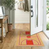 Geometric Basketball Court Area Rug