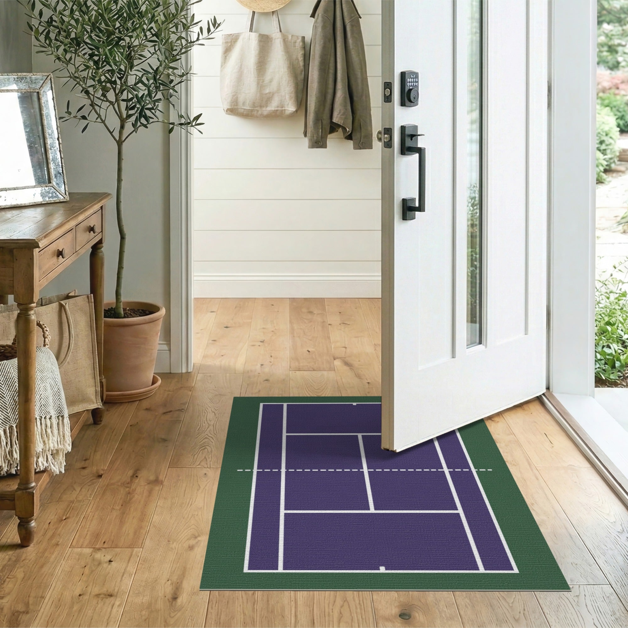 Purple Tennis Court Area Rug