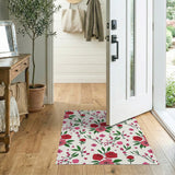 Pink Roses Floral Vintage Area Rug