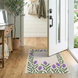 Purple Thistle Floral Border Area Rug