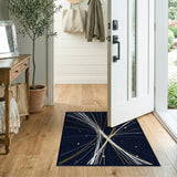 Multi-color and Patterns Navy Starburst Geometric Area Rug