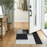 Bold Black White Geometric Modern Area Rug