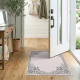 Ornate Floral Vine Line Art Area Rug
