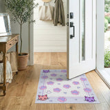 Kawaii Cat Paw Print Kids Area Rug
