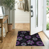 Purple Sunflower Floral Area Rug