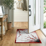 Cherry Blossom Red Sun Area Rug