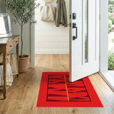 Red Pixelated Cloudscape Area Rug