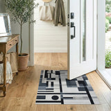 Modern Geometric Black White No. 19 Area Rug