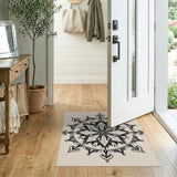 Ornate Black Mandala Floral Area Rug