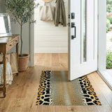 Brown and Tan Leopard Print Tan Area Rug