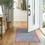 Teal Pink Persian Area Rug