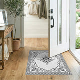 Ornate Black White Persian No. 9 Area Rug