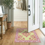 Traditional Persian Elegant Pink Floral Persian Area Rug