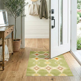 Geometric Modern Green Starburst Geometric Area Rug