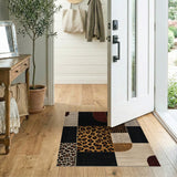 Leopard Patchwork Geometric Area Rug