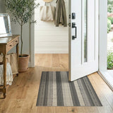 ODIKA Modern Striped Washable Area Rug - Low Pile Non-Slip & Robot Vacuum Friendly Carpet