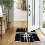 Multi-color and Patterns Airplane Runway Geometric Area Rug